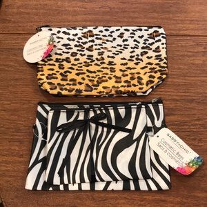 Two animal print make up bags